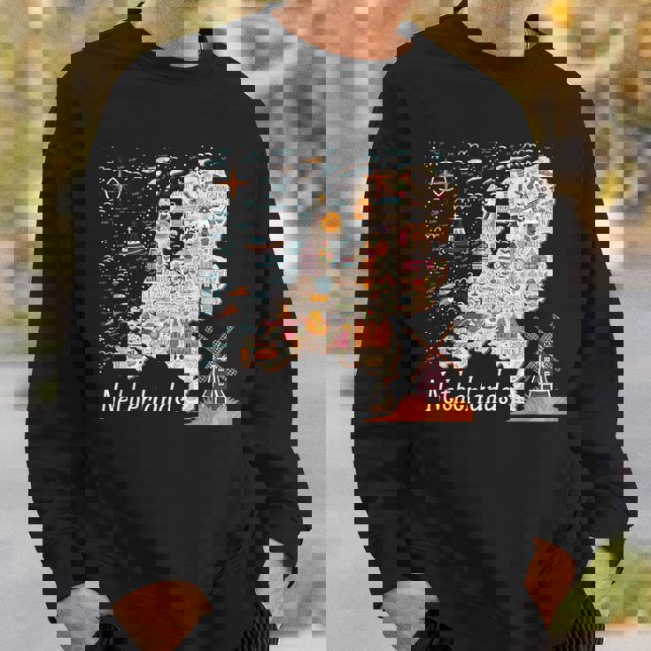 ヨーロッパ オランダ 地図 オランダ アムステルダム バケーション お土産 スウェットシャツ 彼への贈り物