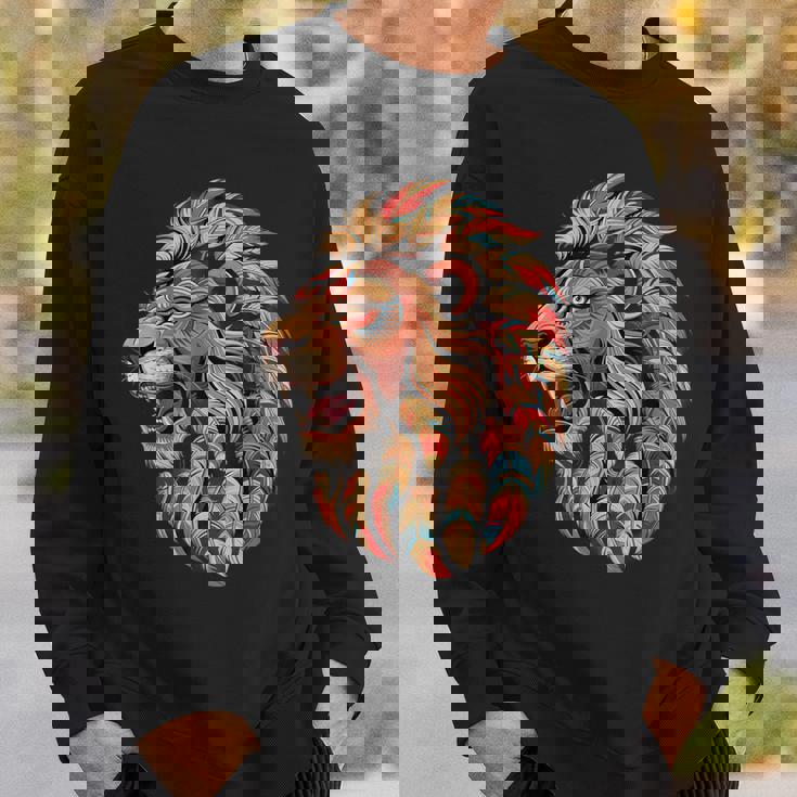 ライオン インディアン 部族 アート ネイティブアメリカン スウェットシャツ 彼への贈り物