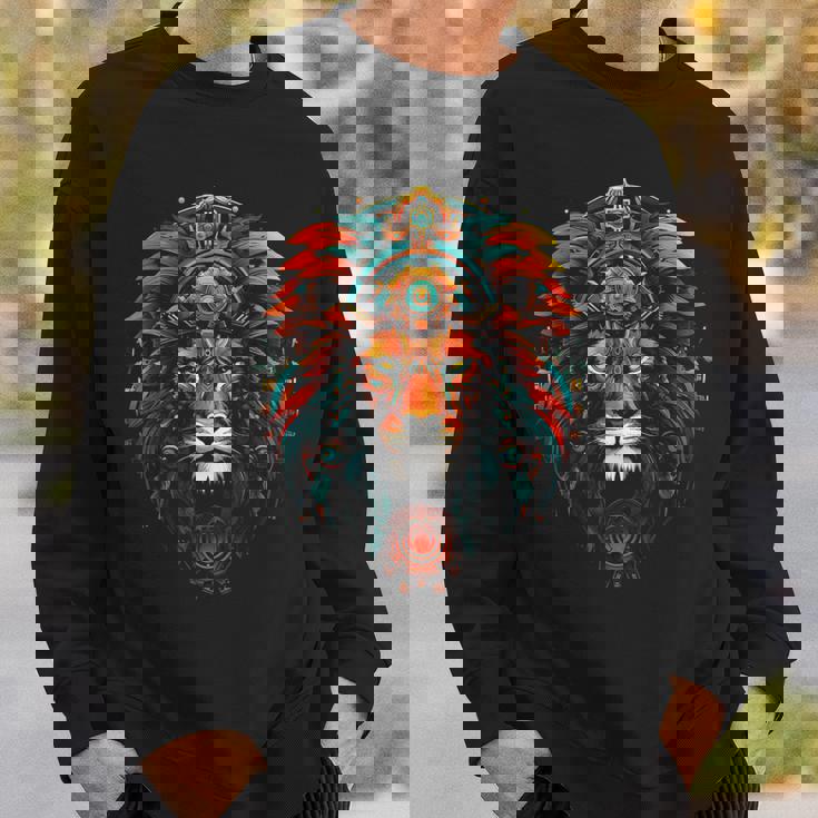 ライオン 動物 動物園 アート ライオン スウェットシャツ 彼への贈り物