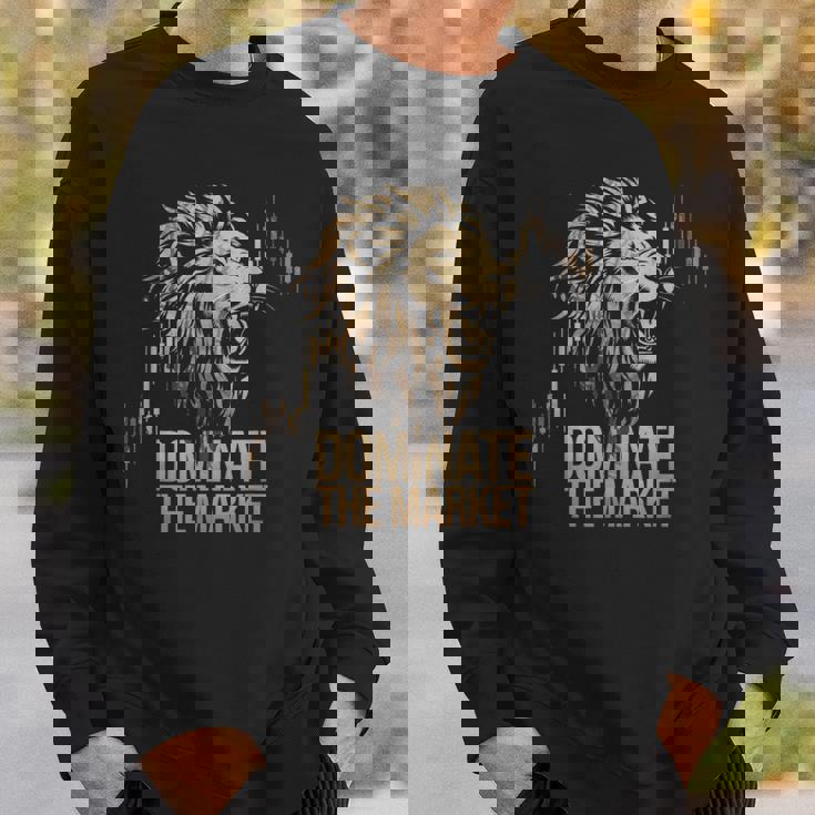 ライオントレーダーが市場を支配するローソク足チャートトレーダー スウェットシャツ 彼への贈り物