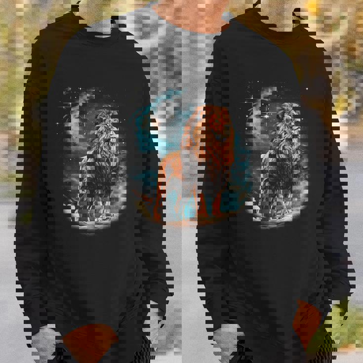 ライオン愛好家 カラフルな動物園の動物のライオン スウェットシャツ 彼への贈り物