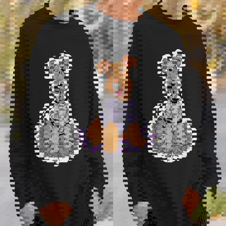 ライラックのエアデール テリア スウェットシャツ 彼への贈り物