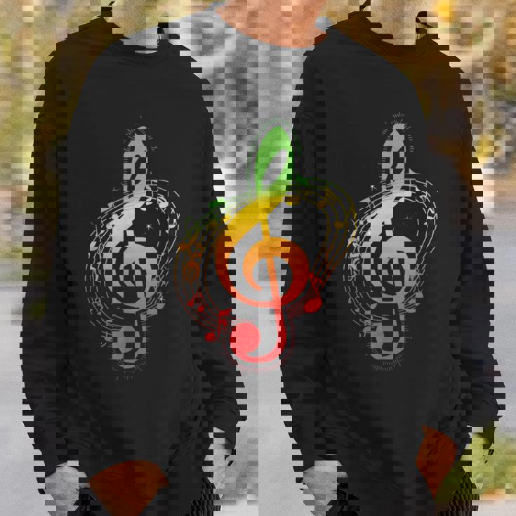 ラスタカラー音符、ジャマイカ風音楽、レゲエ スウェットシャツ 彼への贈り物