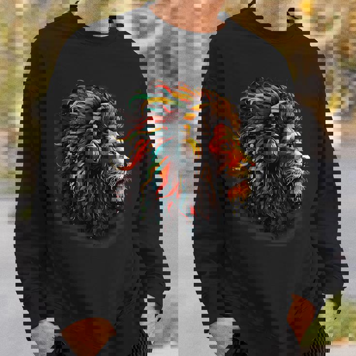 ラスタファリアン・ルーツ ギター ヒッピー ラスタ レゲエ ライオン ラスタファリ スウェットシャツ 彼への贈り物