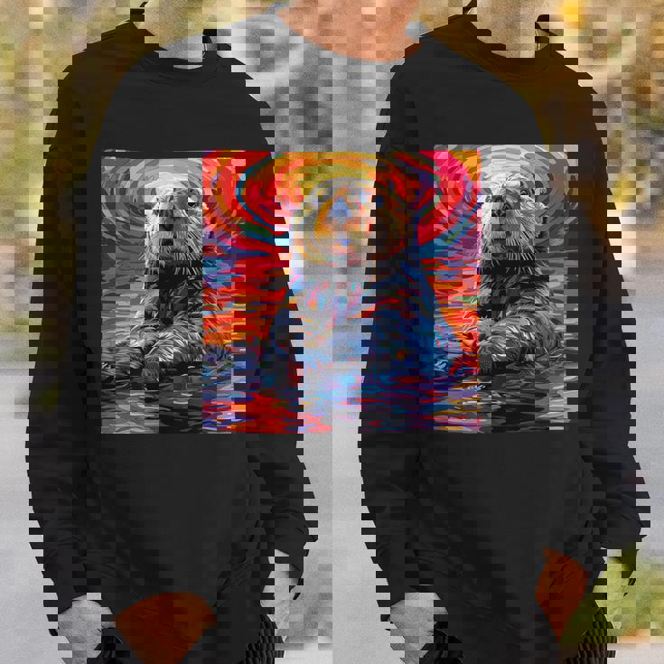 ラッコ カラフル グラフィック スウェットシャツ 彼への贈り物