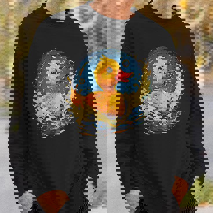 ラバーアヒル 水泳 お絵かき 水彩 ゴム ア スウェットシャツ 彼への贈り物