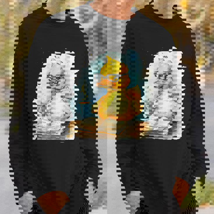 ラバーダックリーダー コーヒー愛好家 読書本 ラバーダッキー スウェットシャツ 彼への贈り物