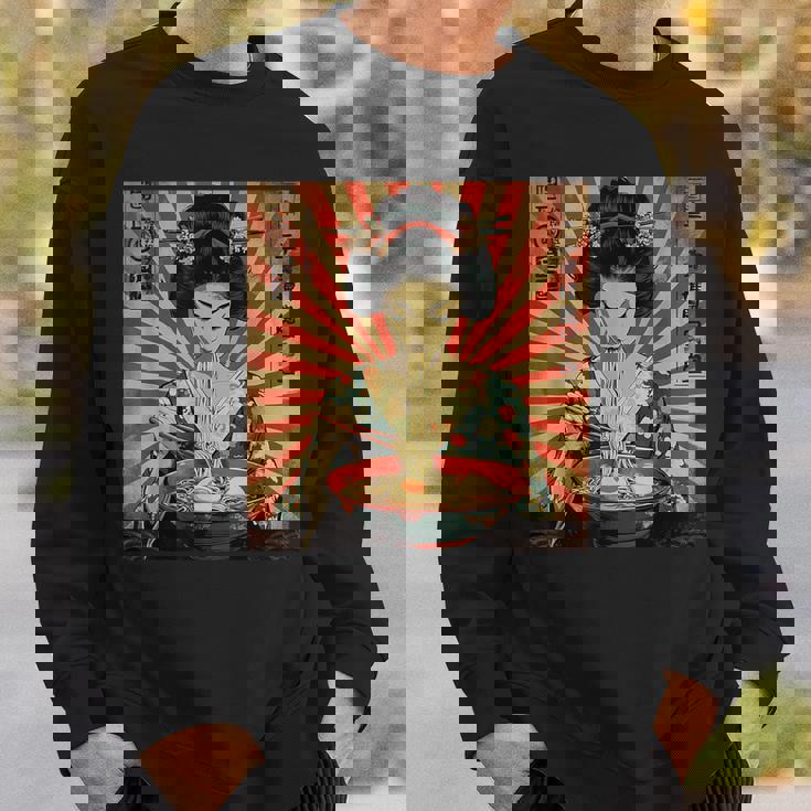 ラーメンをすする芸者 スウェットシャツ 彼への贈り物