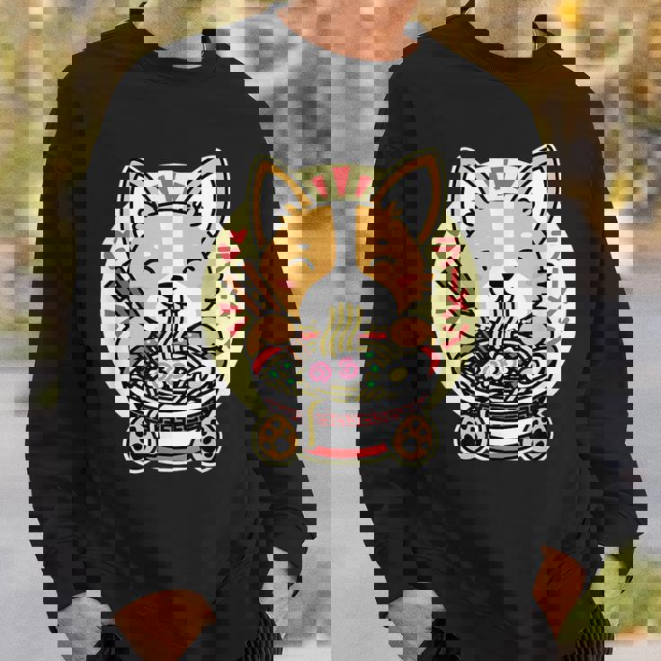 ラーメンを食べる犬 スウェットシャツ 彼への贈り物