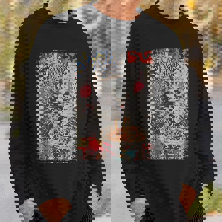 ラーメンヌードル 猫 ヴィンテージ 日本 Hip Hopヒップホップ かわいい オタク レトロ 猫 マンガ アニメ スウェットシャツ 彼への贈り物