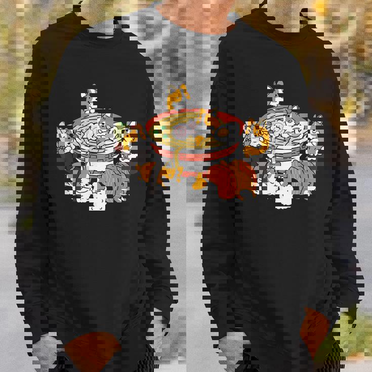 ラーメン寿司ウェルシュ・コーギー・ペンブローク犬 スウェットシャツ 彼への贈り物