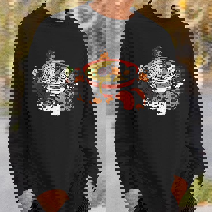 ラーメン寿司ダックスフント犬 スウェットシャツ 彼への贈り物