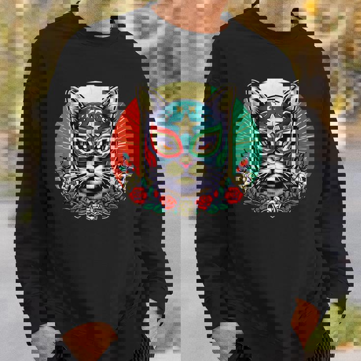 ルチャ リブレ クールキャットマスク ルチャドールマスク スウェットシャツ 彼への贈り物