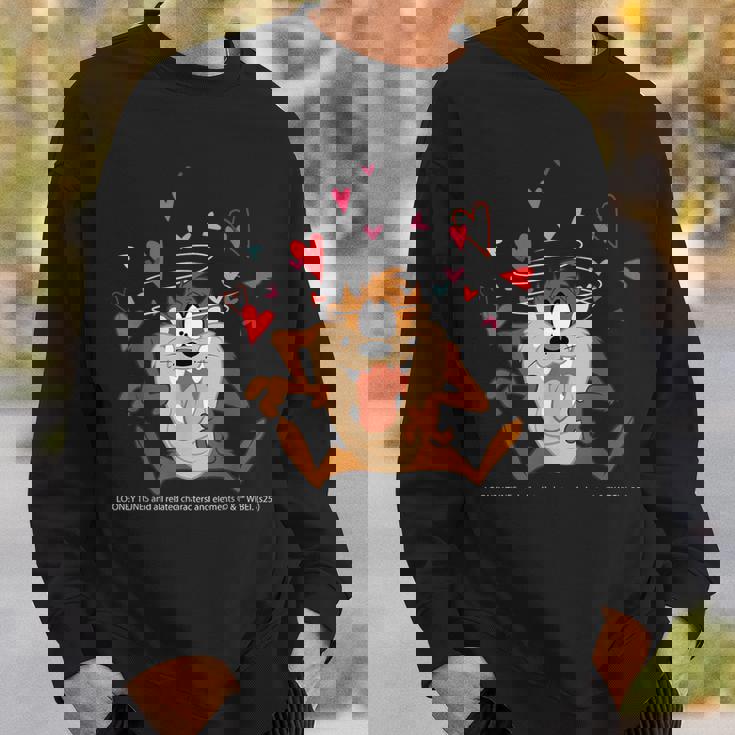 ルーニー・テューンズ タズ スピニング ハート 楽しい スウェットシャツ 彼への贈り物