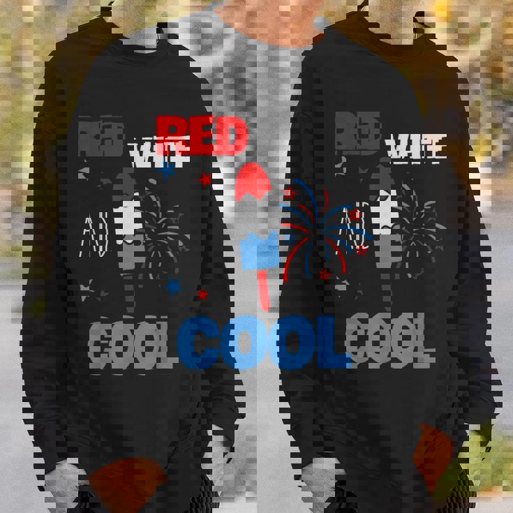 レッド ホワイト クールなアメリカ国旗 アイスキャンディー 面白い 7月4日 スウェットシャツ 彼への贈り物