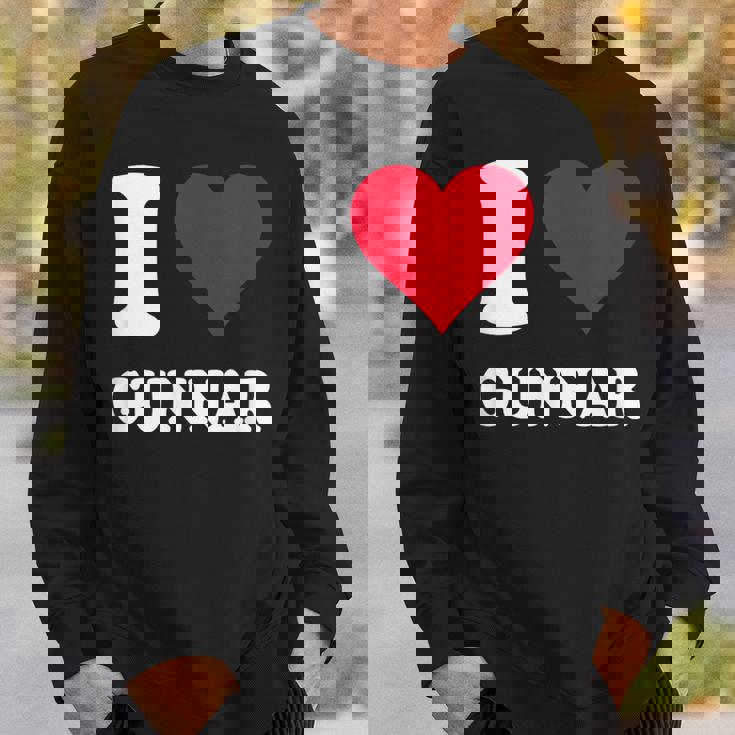 レッドハート I Love Gunnar スウェットシャツ 彼への贈り物