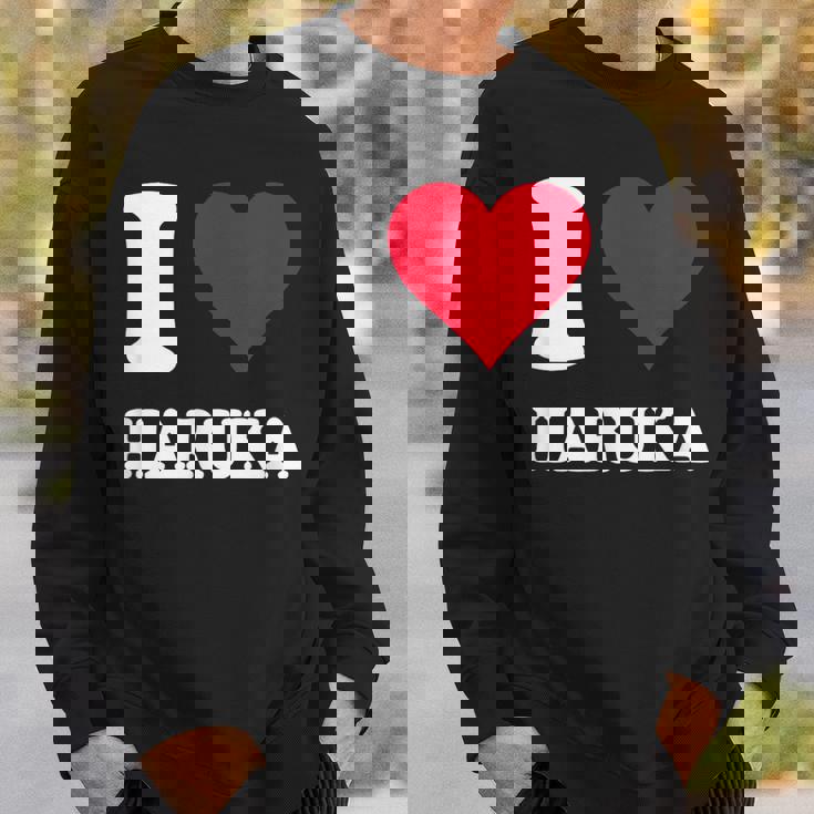 レッドハート I Love Haruka スウェットシャツ 彼への贈り物