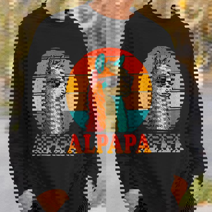 レトロ ヴィンテージ Alpapa アルパカ 恋人 ラマ 父の日 スウェットシャツ 彼への贈り物