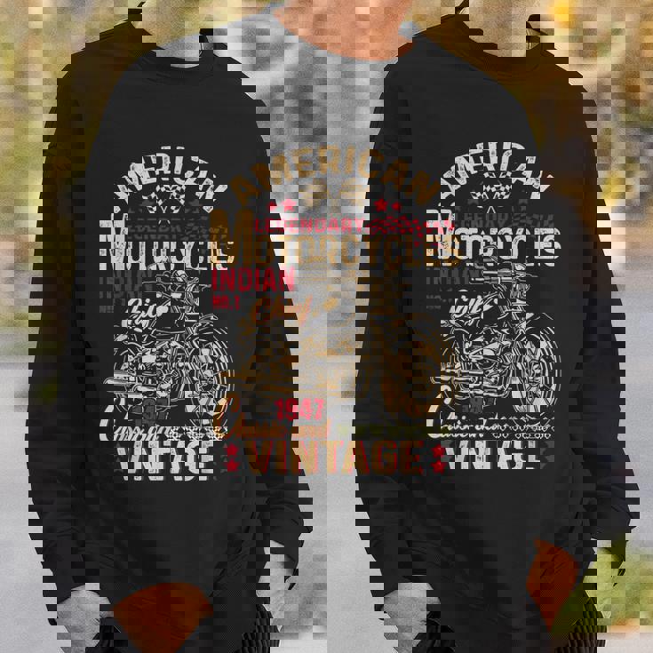 レトロ ヴィンテージ アメリカン オートバイ インディアン オールドバイカー 面白い スウェットシャツ 彼への贈り物