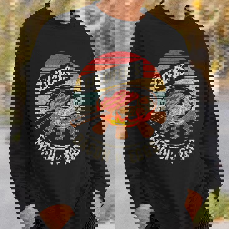 レトロ ヴィンテージ カルシファーのベーコンと卵料理 食品愛好家 スウェットシャツ 彼への贈り物