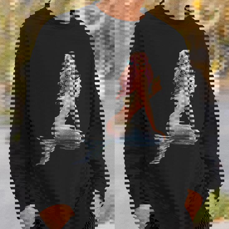 レトロ ヴィンテージ ピンナップ ガール マーメイド スウェットシャツ 彼への贈り物