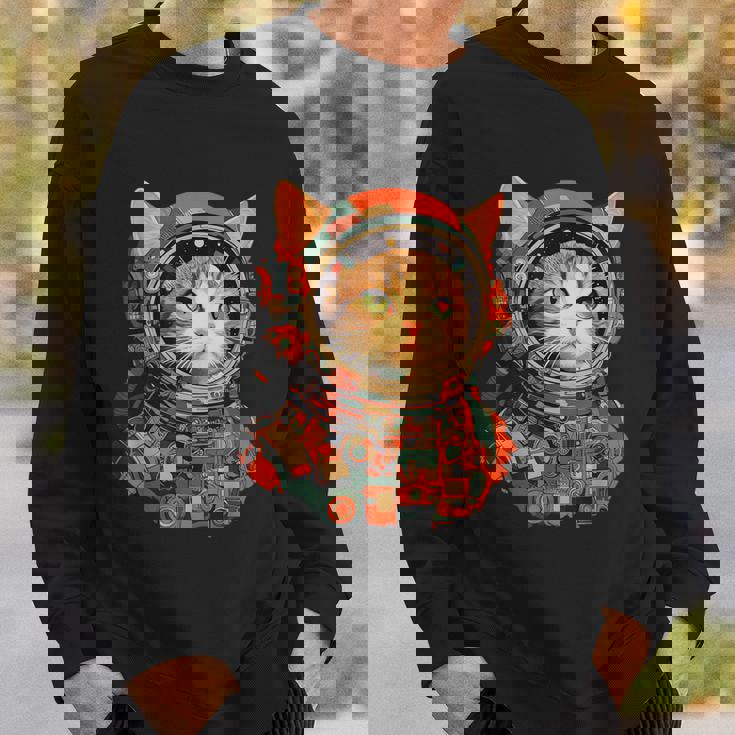 レトロ 宇宙飛行士 猫 スウェットシャツ 彼への贈り物