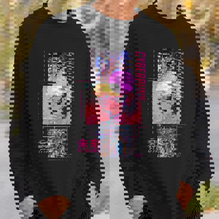 レトロなサイバーパンクヴェイパーウェーブ の 美学を取り入れた日本のサイバーパンクアニメ スウェットシャツ 彼への贈り物