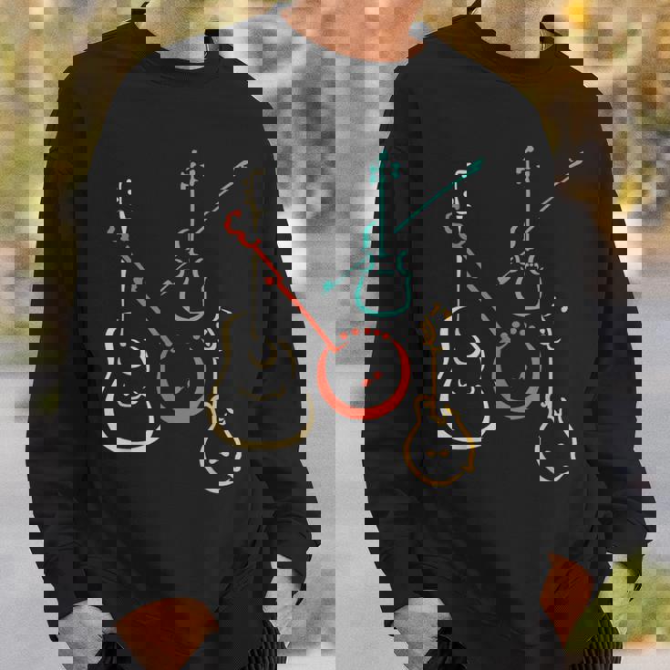 レトロなブルーグラス、ギター、バンジョー、フィドル、マンドリン スウェットシャツ 彼への贈り物