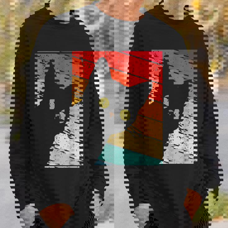 レトロな黒猫、ヴィンテージスタイルの黒猫。 スウェットシャツ 彼への贈り物