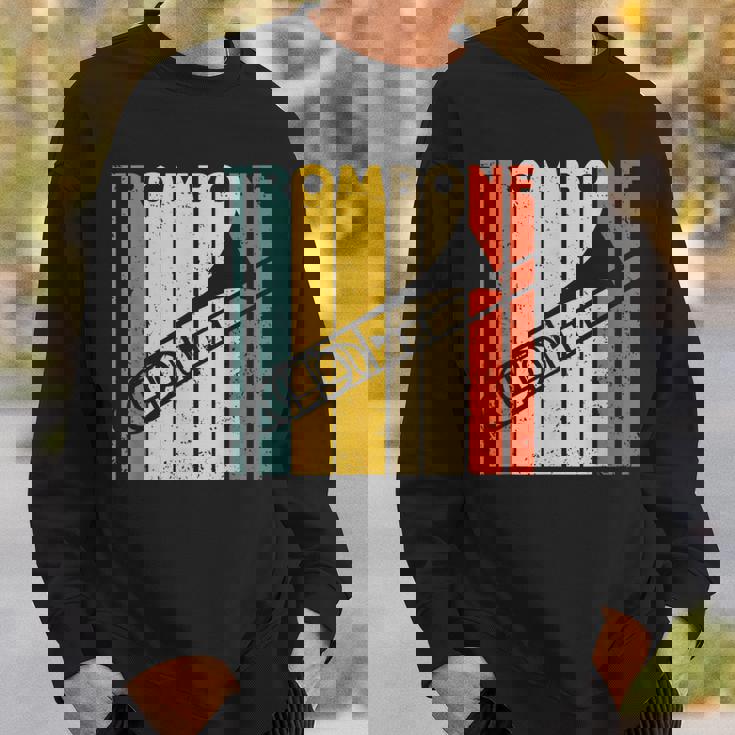 レトロトロンボーン I 吹奏楽部 I ミュージシャン I トロンボーン スウェットシャツ 彼への贈り物