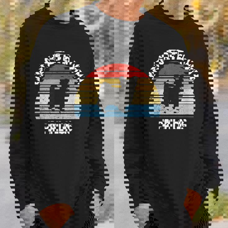 レトロパピヨン 犬 ギフト スウェットシャツ 彼への贈り物