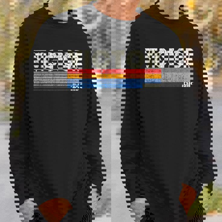 レトロヴィンテージ 70年代 80年代スタイル ビクター、Id スウェットシャツ 彼への贈り物