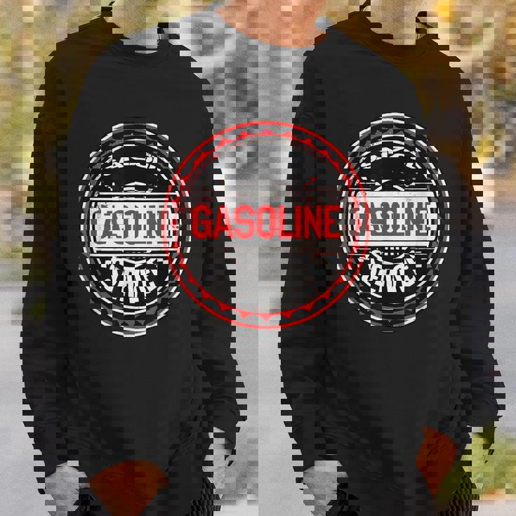 レトロヴィンテージガソリンスタンドanzoil モーターオイル 車 バイク ガレージ スウェットシャツ 彼への贈り物