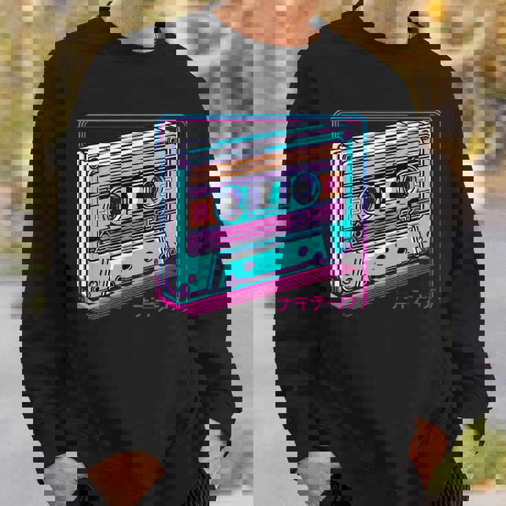 レトロヴェイパーウェイブカセット ロフィ アニメ 日本の美学 スウェットシャツ 彼への贈り物