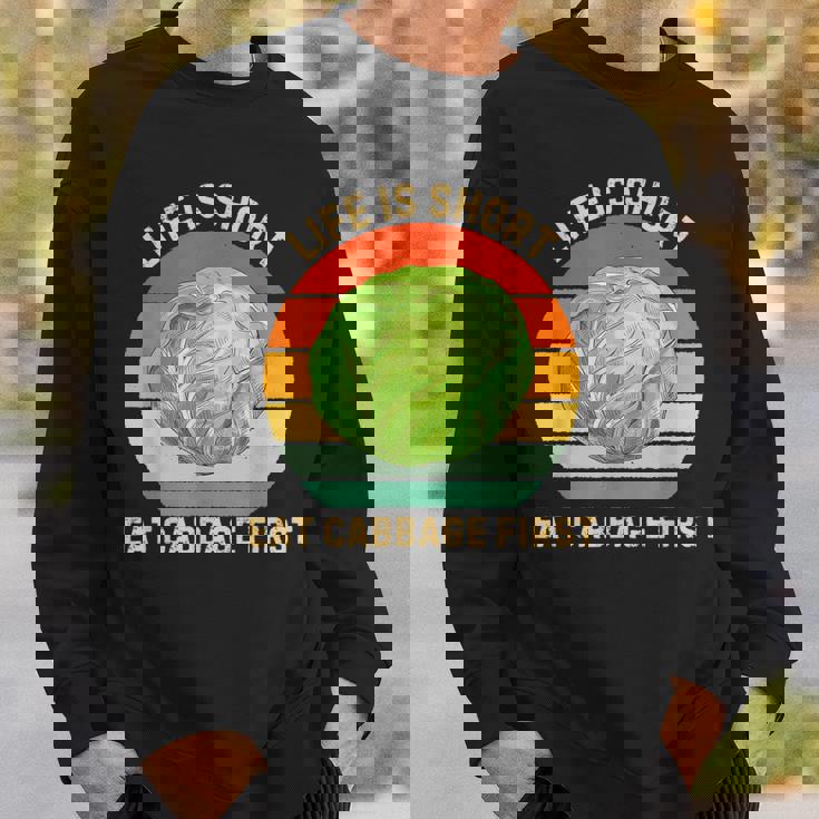 レトロ生活は短い。キャベツはじめてのキャベツ料理好き スウェットシャツ 彼への贈り物