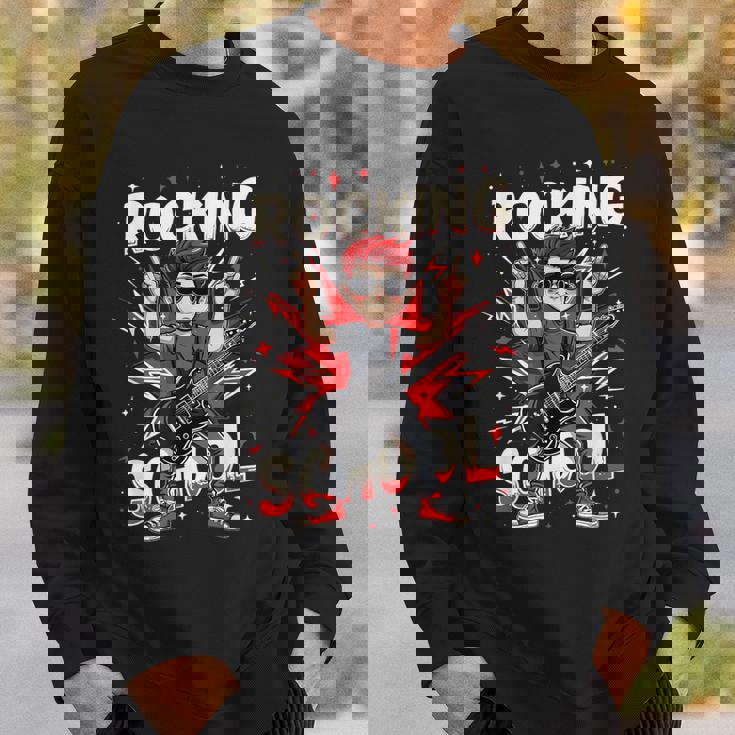 ロッキング・100デイズ・オブ・スクール・ファニー・ギター・キッズ スウェットシャツ 彼への贈り物