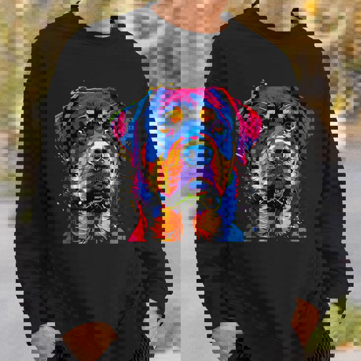 ロットワイラー 犬 カラフル ポップアート 犬の誇り ロットワイラー スウェットシャツ 彼への贈り物