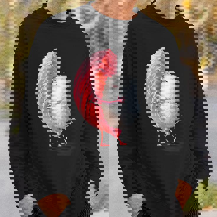 ロマンチック ピンク まぐろ 寿司 ハグ&キス 日本食通 スウェットシャツ 彼への贈り物