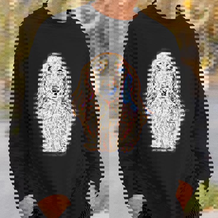 ロングヘア ダックスフンド ギフト かわいい ソーセージ 犬 レディース メンズ スウェットシャツ 彼への贈り物