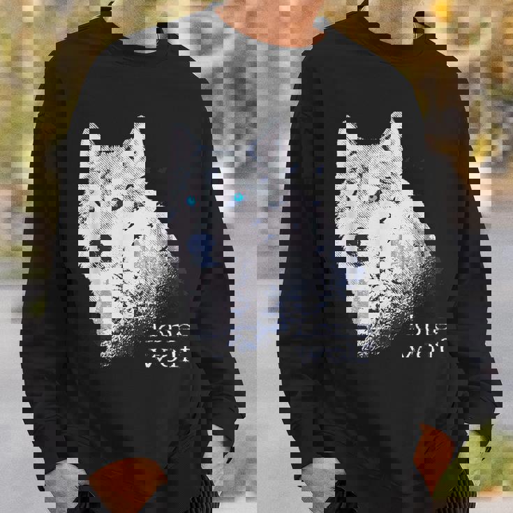 ローンウルフ 森 山 野生 野生動物 雪 オオカミ スウェットシャツ 彼への贈り物