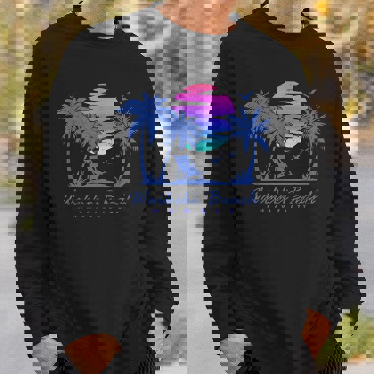 ワイキキ ビーチ ハワイ レトロ ヴィンテージ サンセット ファミリー バケーション スウェットシャツ 彼への贈り物