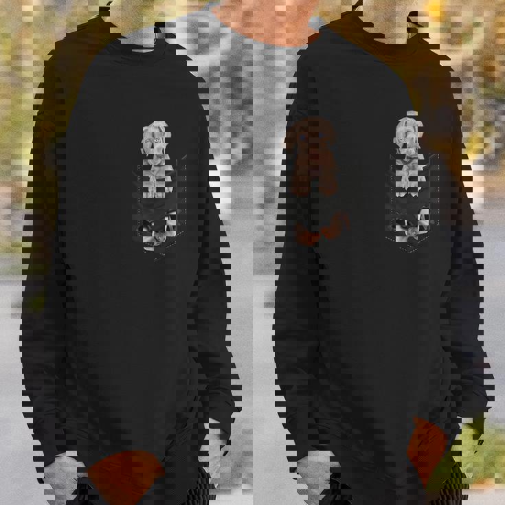 ワイマラナー愛好家のためのファニーワイマラナー ポケットに入ったワイマラナー スウェットシャツ 彼への贈り物