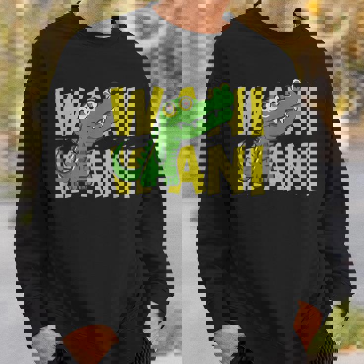 ワニ 鰐 クロコダイル イラスト 爬虫類 おもしろ かわいい おしゃれ ワニ好き スウェットシャツ 彼への贈り物