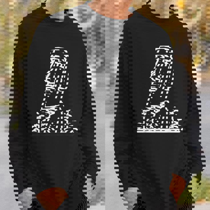 ワンラインアート モアイ像 スウェットシャツ 彼への贈り物