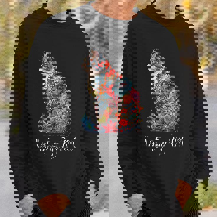 ヴィンテージ 2000 花柄 花 猫好き 24時間 誕生日 スウェットシャツ 彼への贈り物