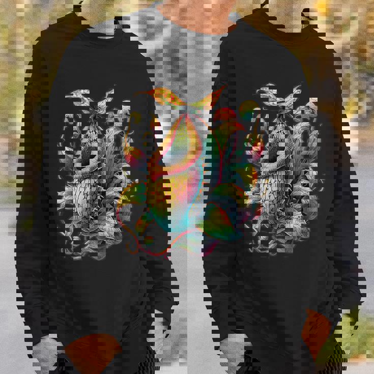 ヴィンテージ ネペンテス ピッチャー 植物ティー 食虫植物アート スウェットシャツ 彼への贈り物