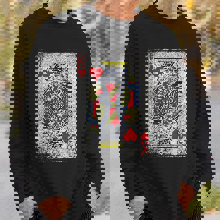 ヴィンテージ ハートのキングトランプ ハロウィン カジノ スウェットシャツ 彼への贈り物