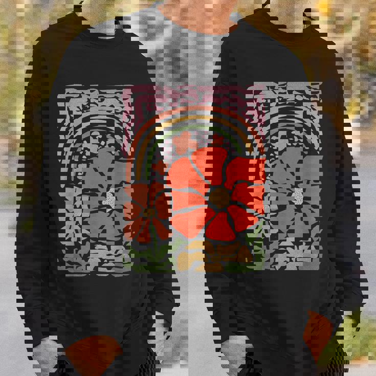 ヴィンテージフラワーレトロルックナチュラルヒッピーバイブ。 スウェットシャツ 彼への贈り物