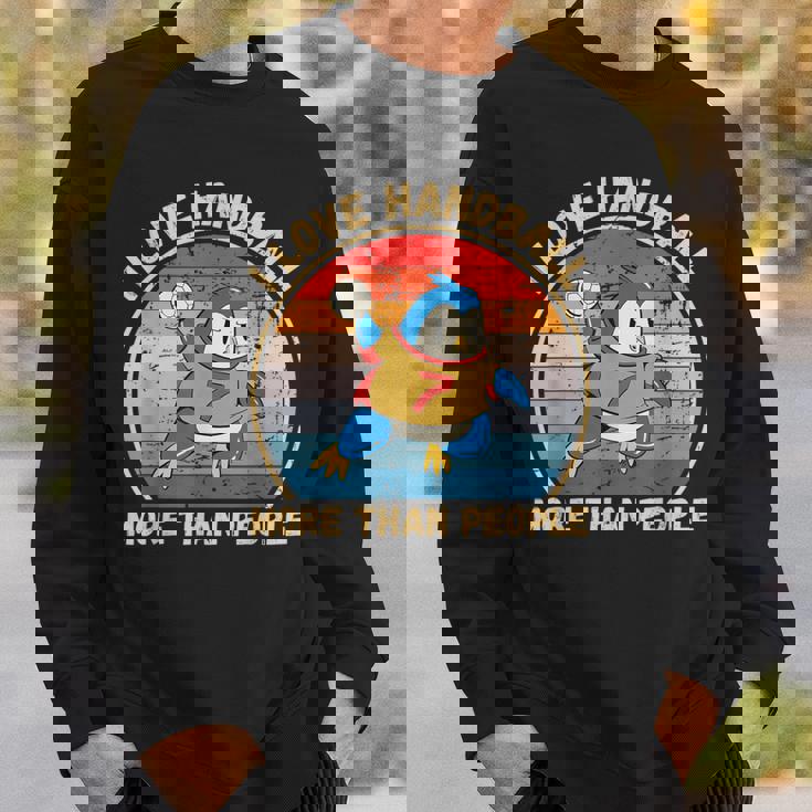 ヴィンテージペンギン I Love Handball More Than People スウェットシャツ 彼への贈り物