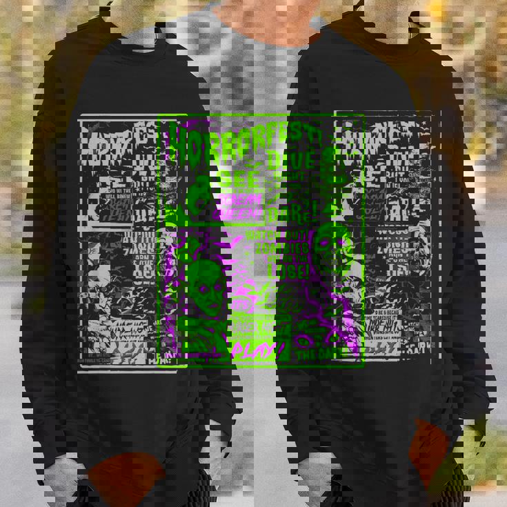 ヴィンテージホラーフェス ハロウィン映画ポスター オールドタイムホラー スウェットシャツ 彼への贈り物